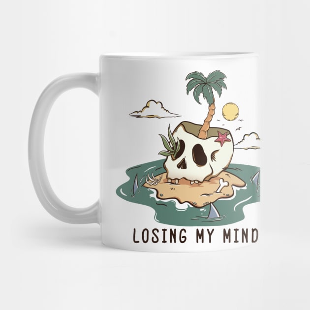 "Losing My Mind" Skull on Deserted Island by FlawlessSeams